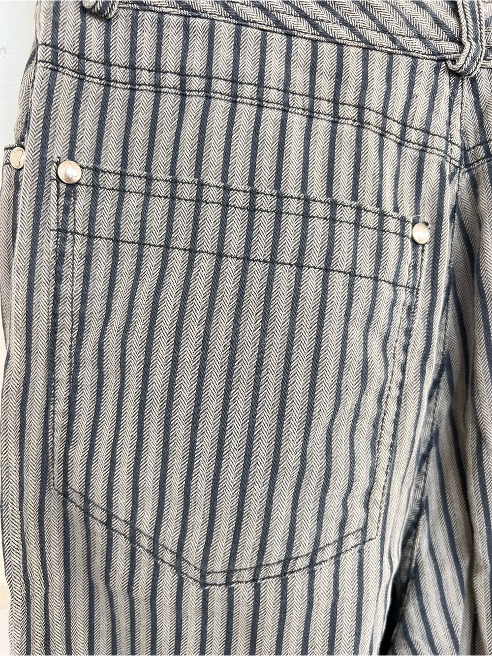 Vintage Liz Claiborne Striped Denim High-Waist Pants. Sz. 10 (modern Sm) - Picture 4 of 11